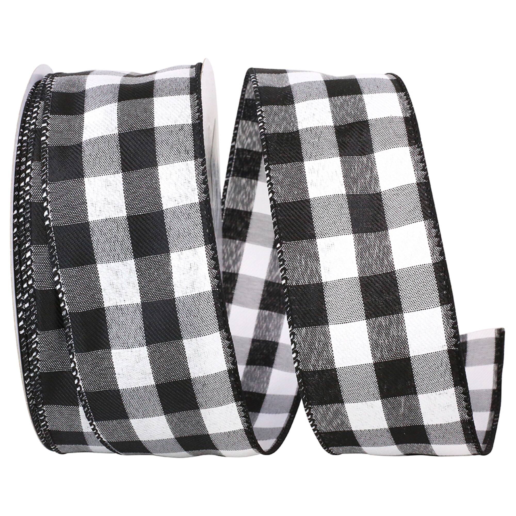 JAM Paper 2.5" x 50yd. Twill Wired Celine Plaid Ribbon